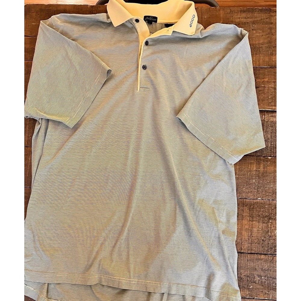 Men's Jack Nicklaus Ecco Short Sleeve Golf‎ Polo Shirt Size - EUC soft yellow